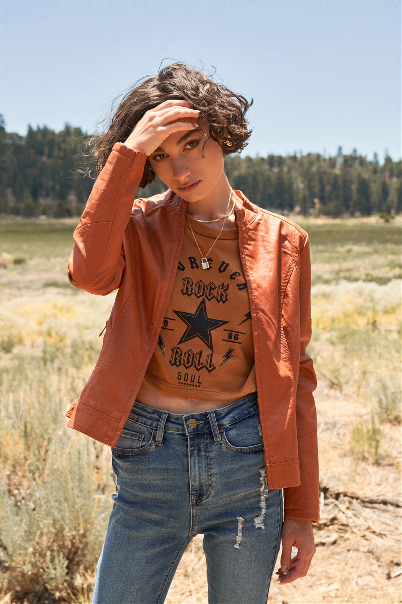 vegan leather biker jacket​