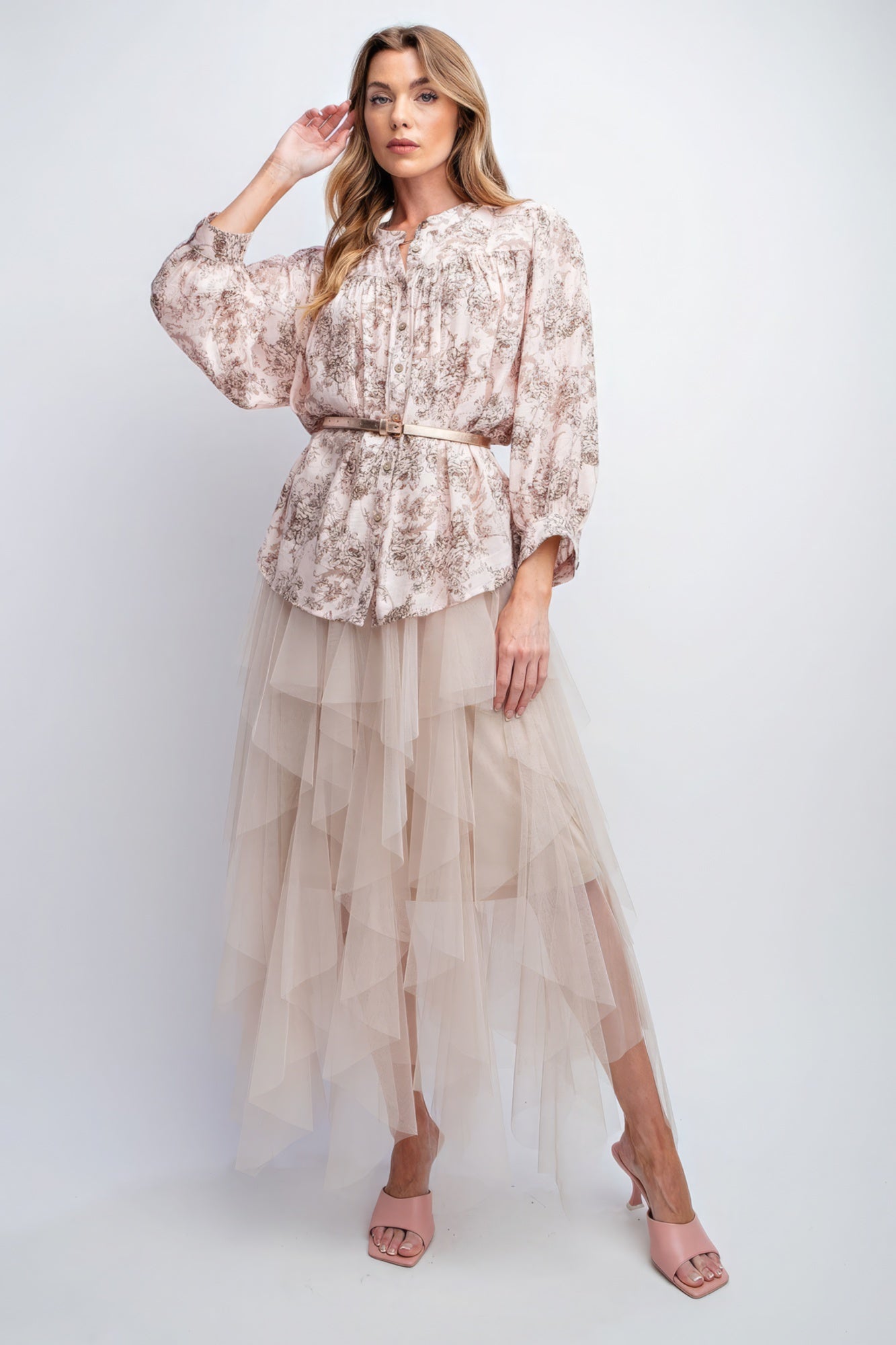 printed long sleeve top