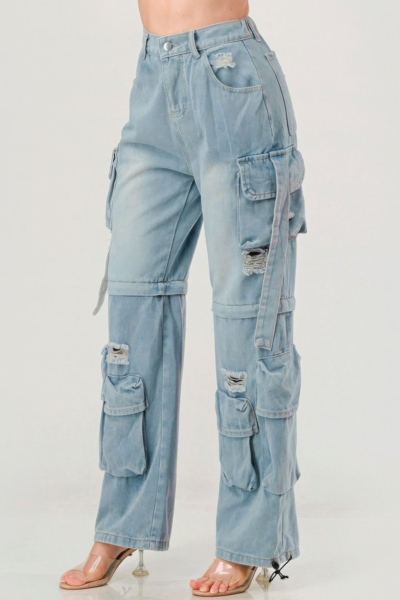 women's denim cargo jeans