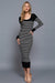 black and white striped sweater dress​