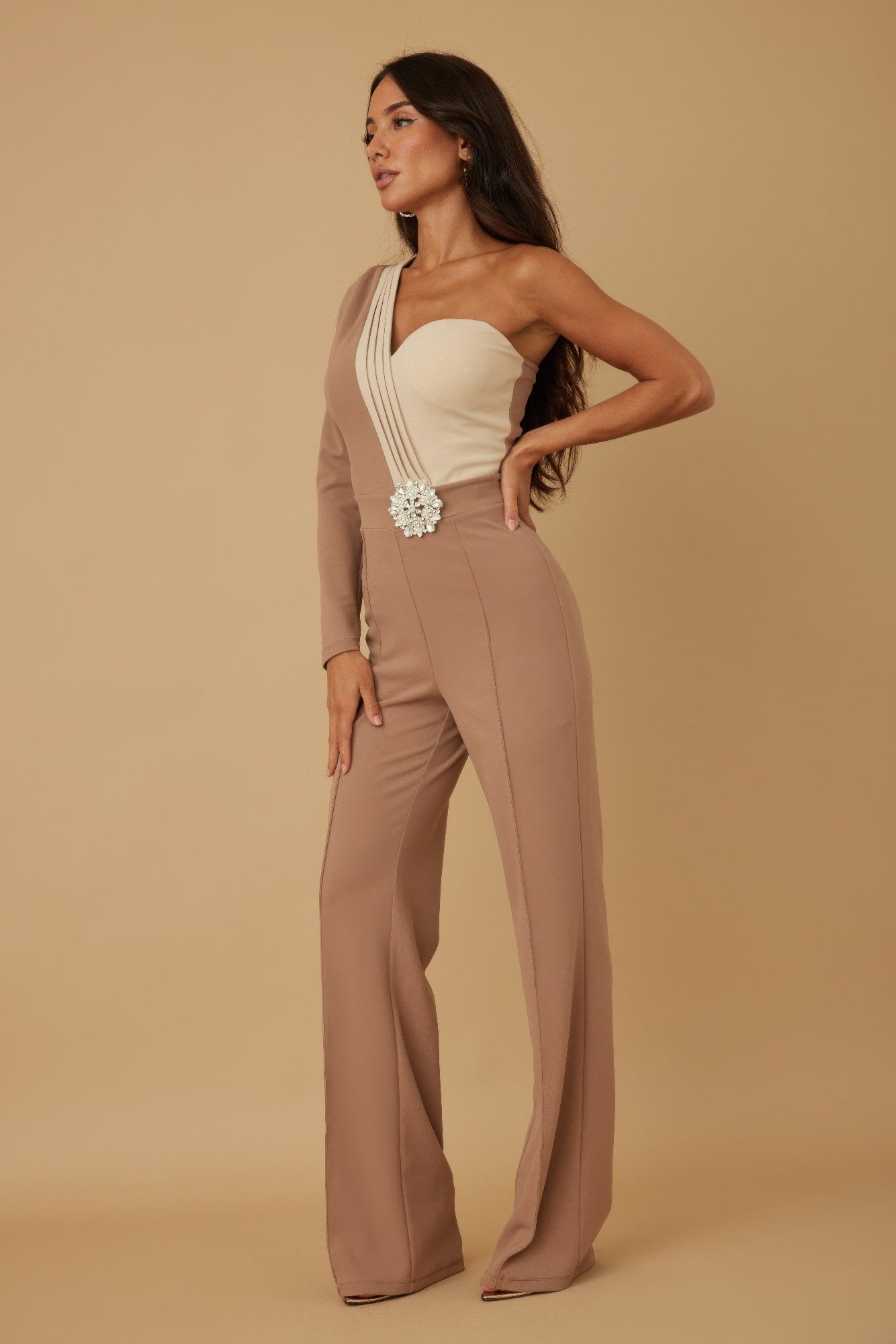 Half Shoulder Jumpsuit