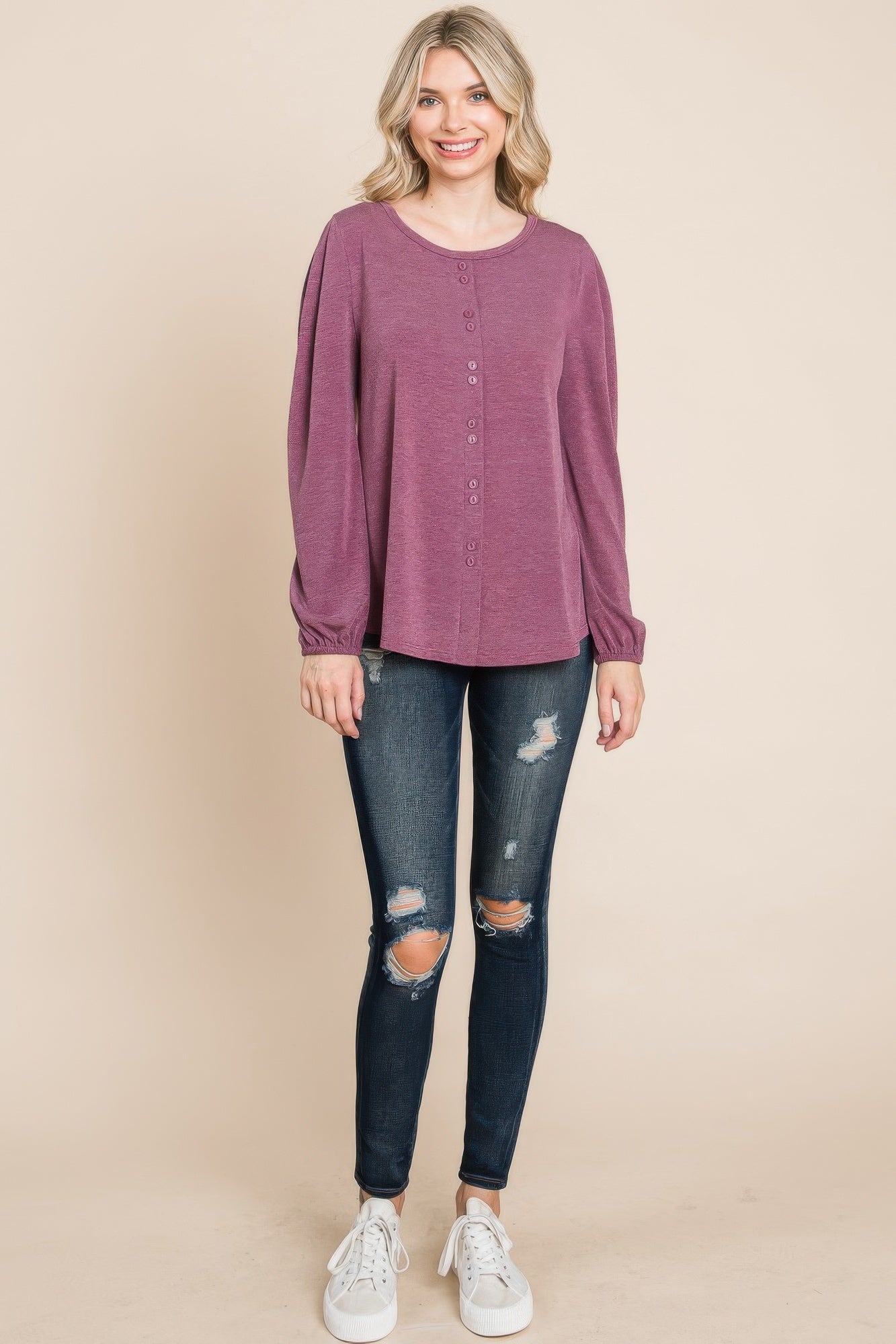 women's long sleeve knit tops​