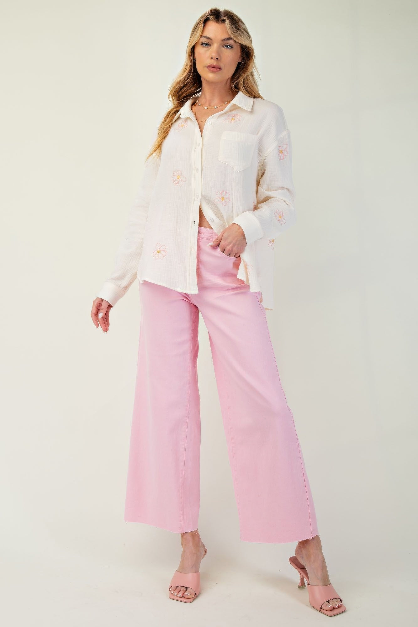 button down gauze shirt​