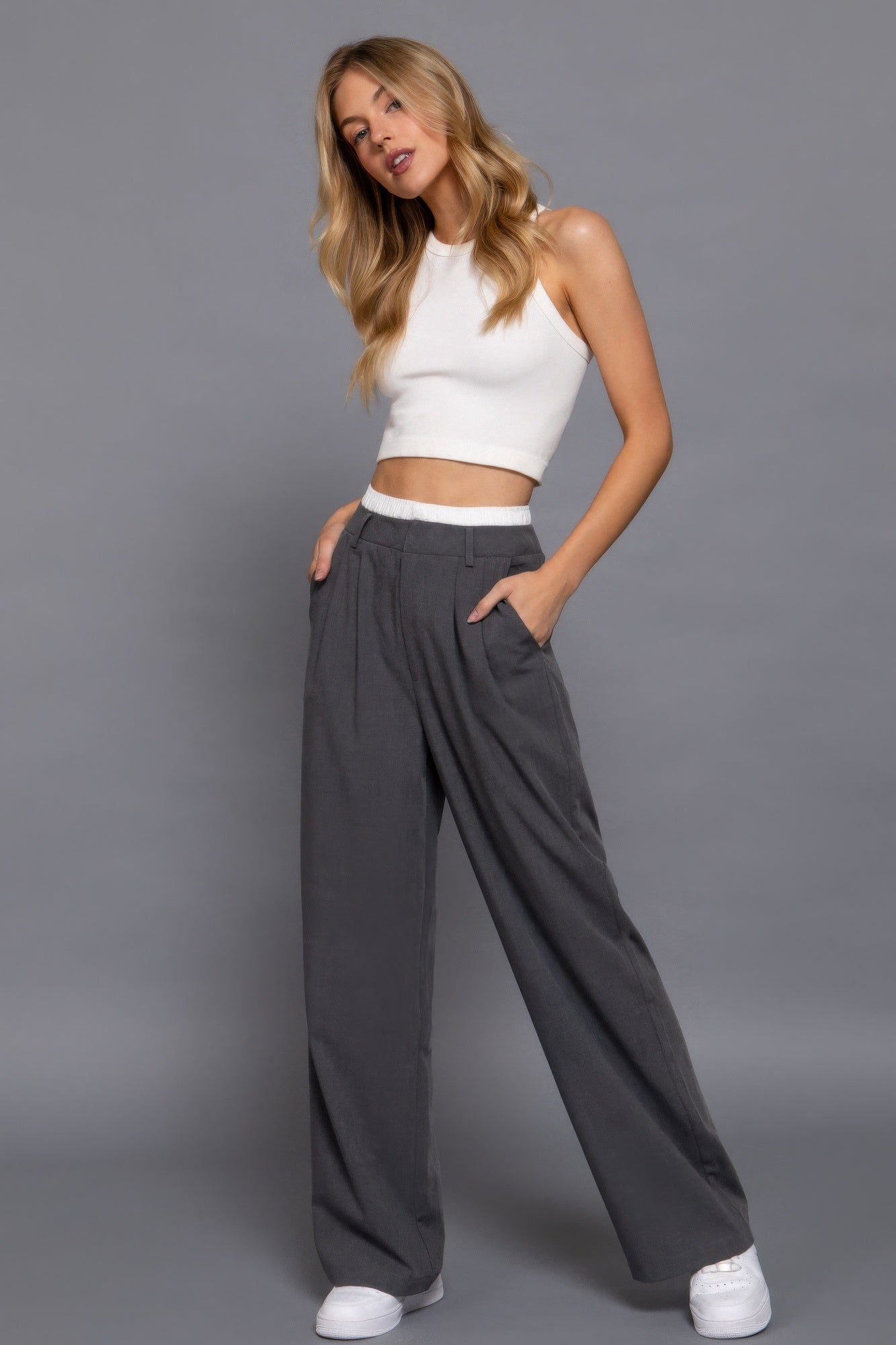 Women's  Boxer Look-Straight Long Pants